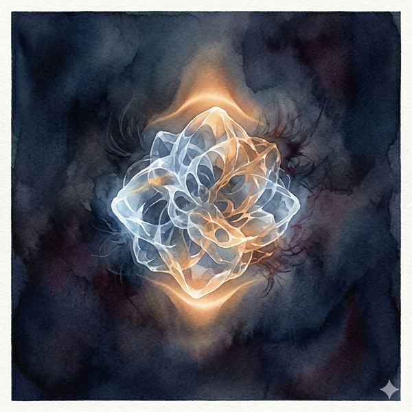Luminous form held by rhythmic pulses of light