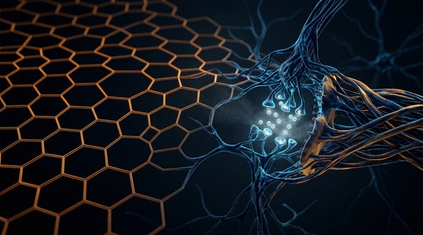 Carbon atoms transitioning from rigid lines into pulsing organic form