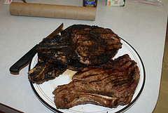 cooked steaks on a plate