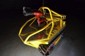 Thermite firefighting robot rolls out like a mini fire truck