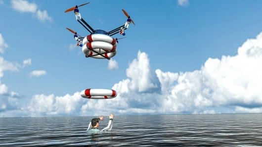Pars aerial robot delivers a payload of life preservers to drowning victims