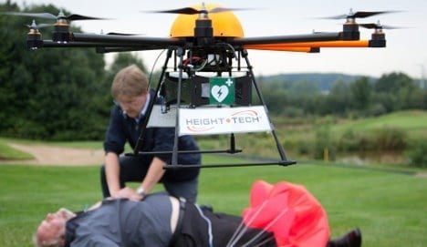 Inventors unveil drone for heart attack victims