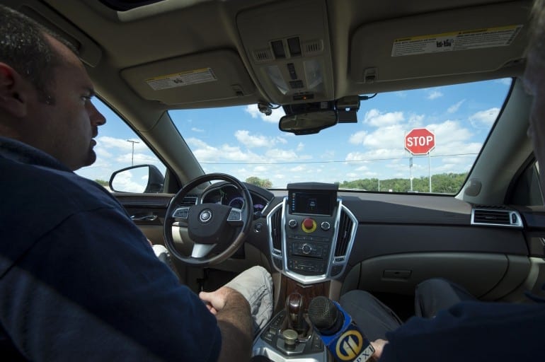 Cadillac SRX converted into a self-driving car