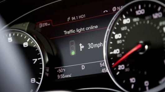 Audi Online traffic light system helps drivers hit the green lights