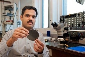 Dr Nair with a graphene membrane