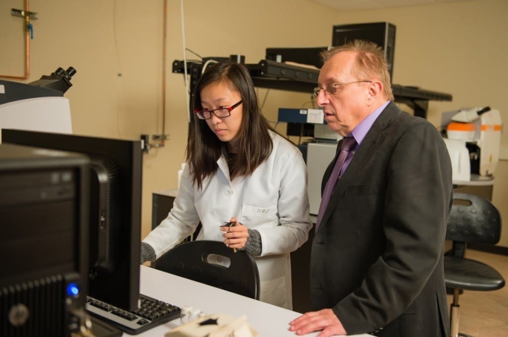 Marek Urban, right, is developing polymers that heal themselves like skin. via Clemson