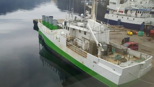 Old trawler now harvests wave power instead of fish