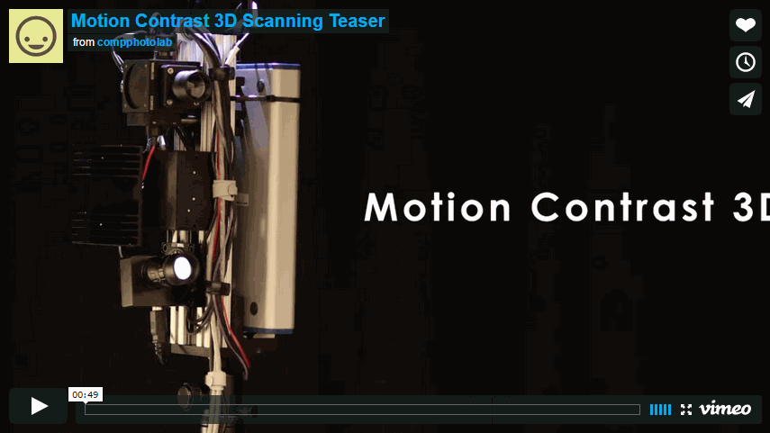 Watch a demonstration of how the Motion Contrast 3-D Scanning camera works.