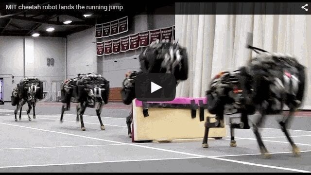 Cheetah robot lands the running jump