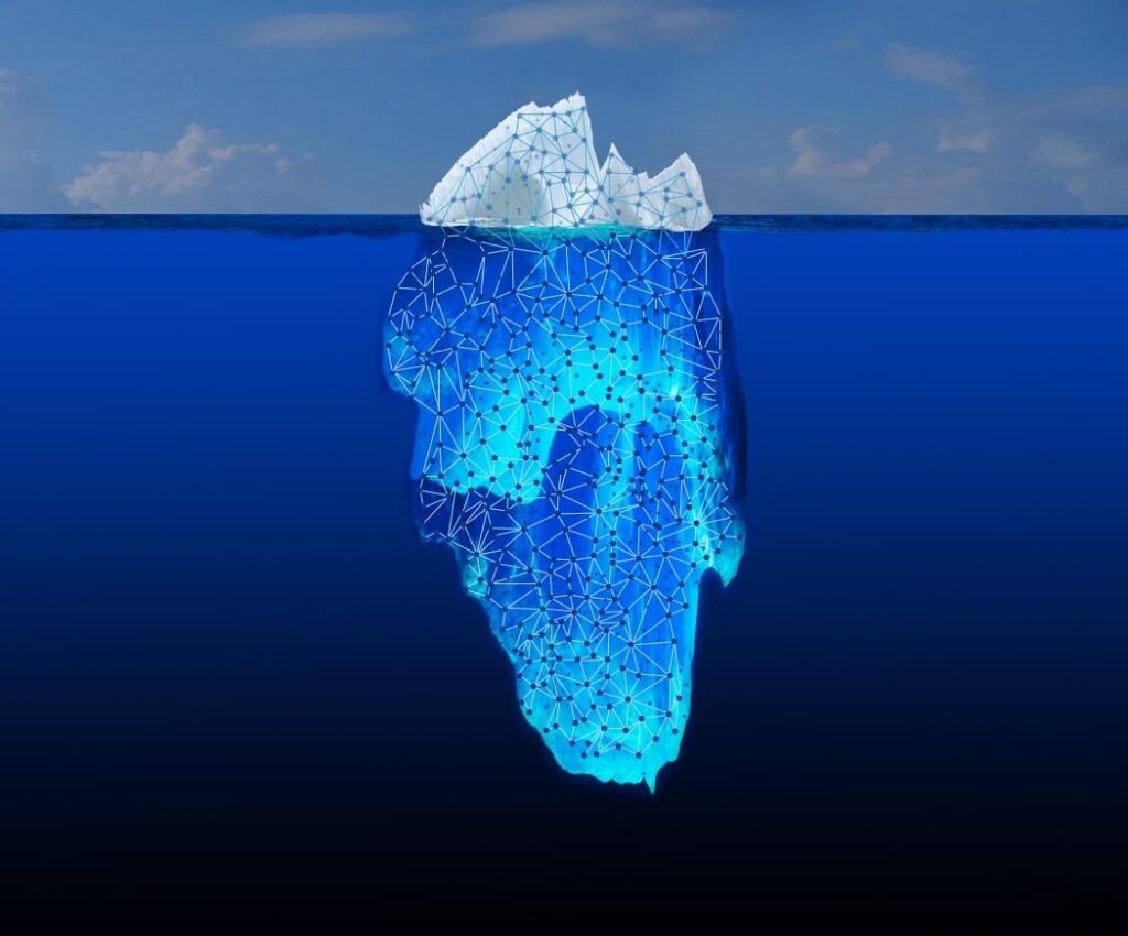What you see when you do a basic Web search is only the tip of the iceberg. Most of the information is buried in the "Deep Web." JPL is collaborating on a DARPA initiative called Memex, which explores the connections between bits of information hidden in this vast ocean of content. Image credit: NASA/JPL-Caltech