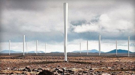 Groups of Vortex units can be placed close together as the disruption of the wind stream is not as critical to operation as it is for traditional, blade-driven wind turbines (Credit: Vortex)