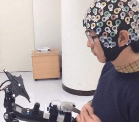 A brain-computer interface for controlling an exoskeleton