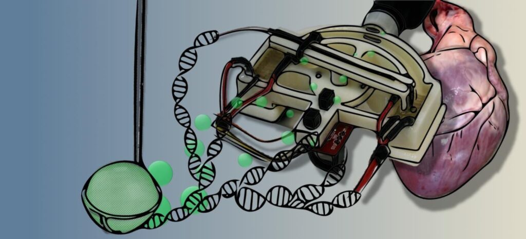 This is an artistic rendition of the DOTS qPCR device. CREDIT Dustin Harshman