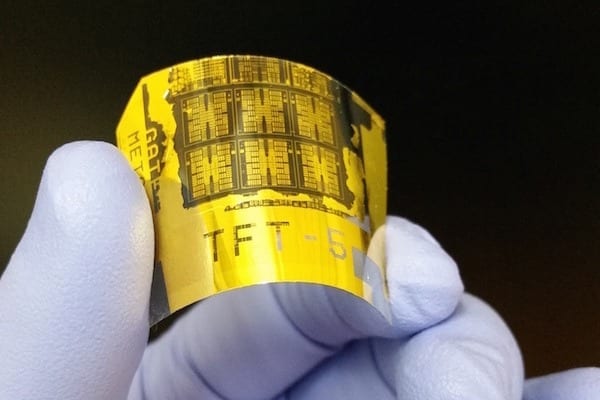 Developed by UW electrical engineers, this unique phototransistor is flexible, yet faster and more responsive than any similar phototransistor in the world. Photo: Jung-Hun Seo