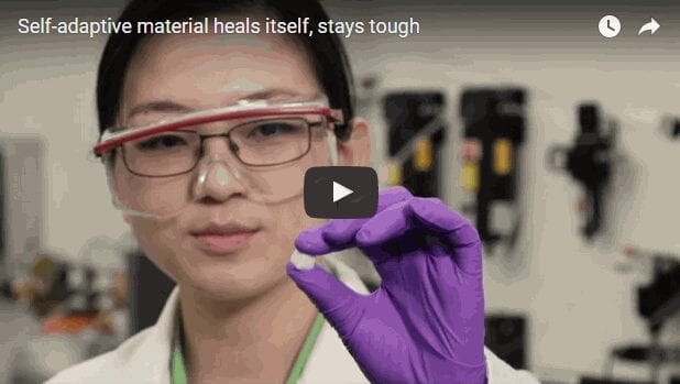 Self-adaptive material heals itself and stays tough