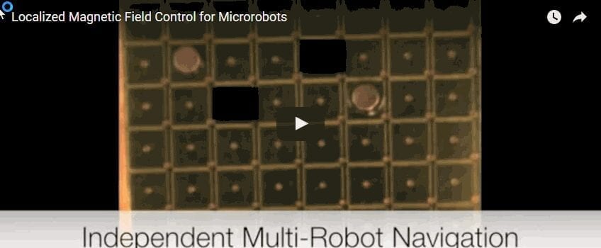 Microbots controlled using mini force fields