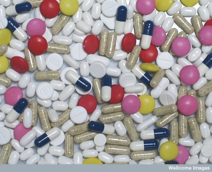 Selection of tablets and capsules Credit: Worden Sports College. Wellcome Images 