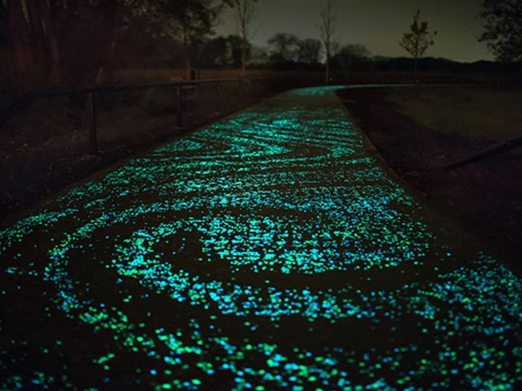 Light-emitting cement for highways, bridges and buildings