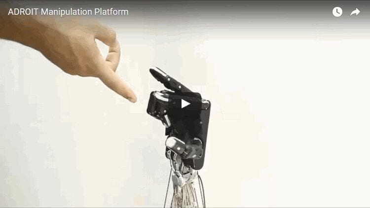 This five-fingered robot hand learns to grasp and grip by doing