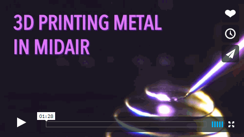 3D Printing metal in midair for customized electronic and biomedical devices