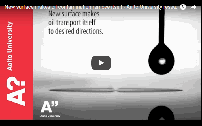 New surface makes oil contamination remove itself