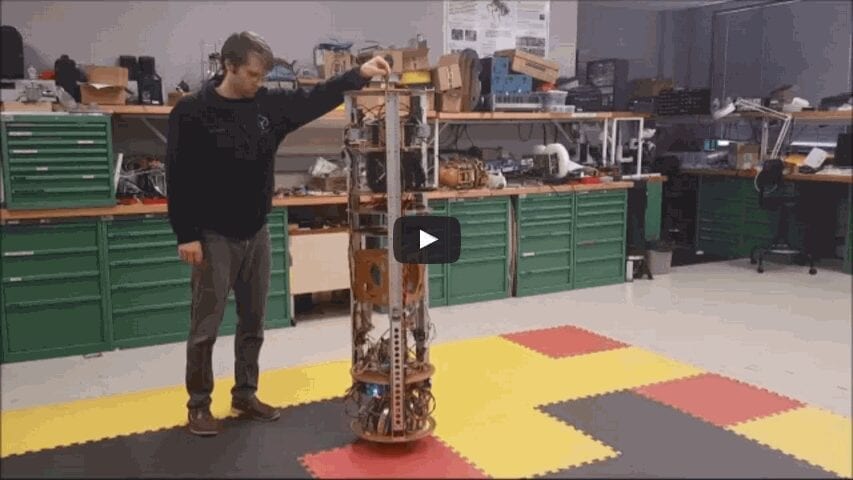 Omnidirectional mobile robot has just two moving parts