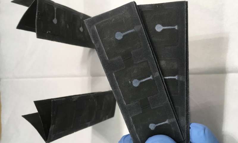 Powering disposable electronics with a bacteria-powered battery on a single piece of paper