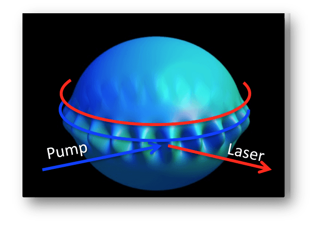 Water-wave laser for studying the interaction of light and fluid at the nanoscale level