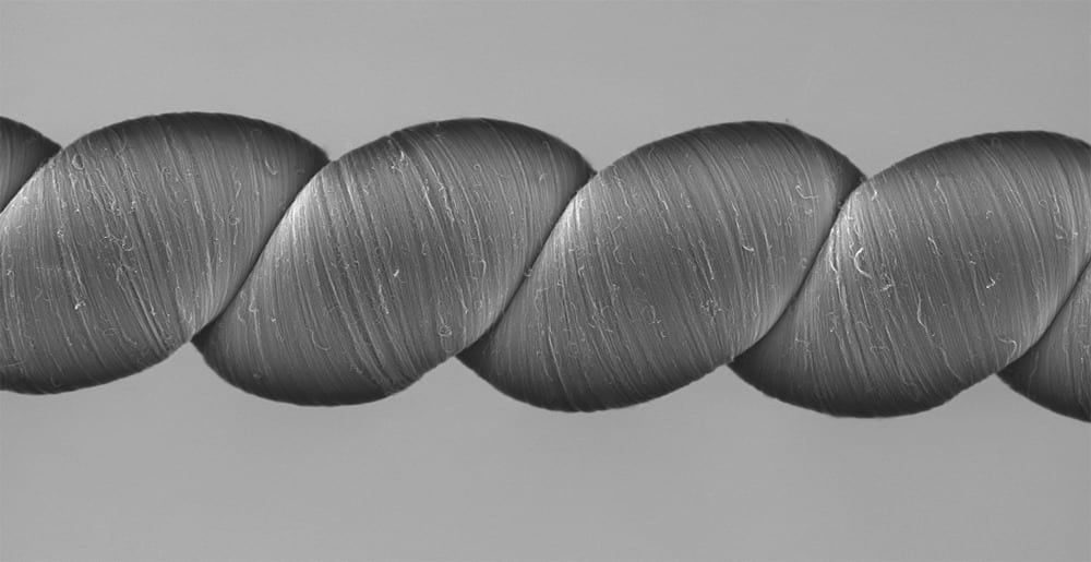 High-tech yarns generate electricity when they are stretched or twisted