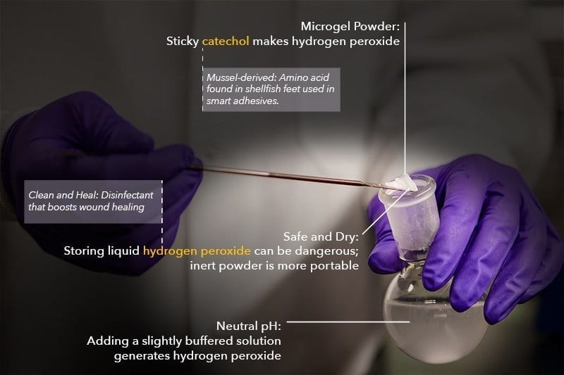 Fighting infection and helping wounds heal fast using a new microgel powder