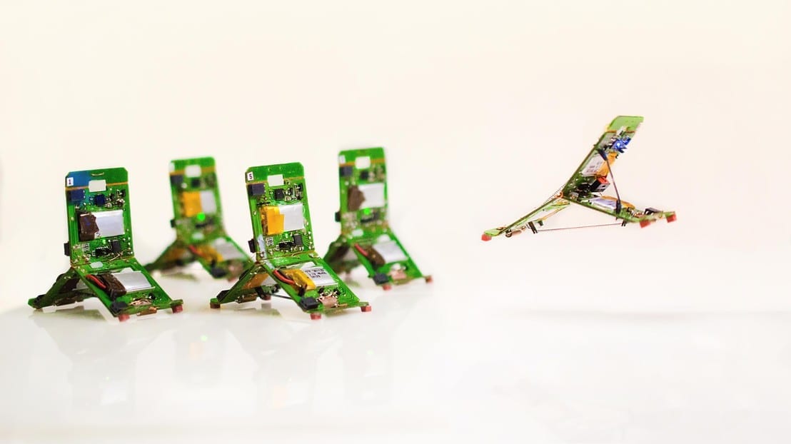 Tiny robots that display minimal physical intelligence on an individual level but that are able to communicate and act collectively