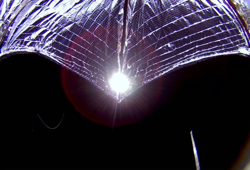 The first successful demonstration of space flight by light using a solar sail