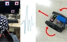 Controlling electronic devices with brain waves using a headset that works through a full head of hair