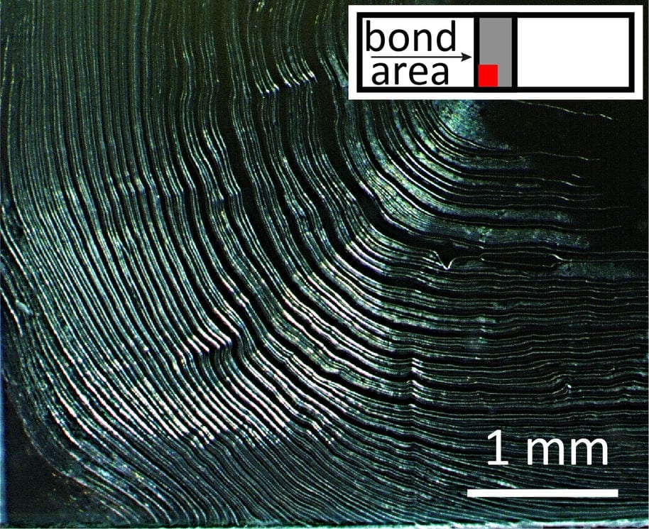 Microscopic view of the bonding process