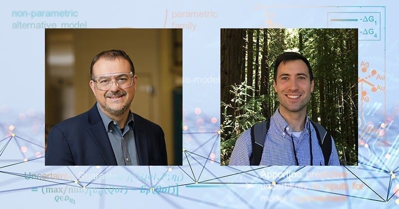 Prof. Dion Vlachos (left), director of UD’s Catalysis Center for Energy Innovation, and Joshua Lansford, a doctoral student in UD’s Department of Chemical and Biomolecular Engineering, are co-authors on the paper recently published in the journal Science Advances.