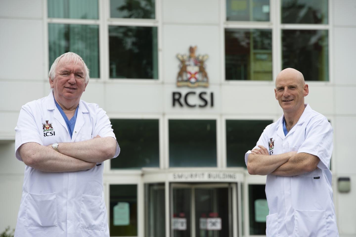 Professor Gerry McElvaney (left), the study's senior author and a consultant in Beaumont Hospital, and Professor Ger Curley (right) stand in front of the RCSI Education and Research Centre in Beaumont Hospital, Dublin.

CREDIT
Ray Lohan