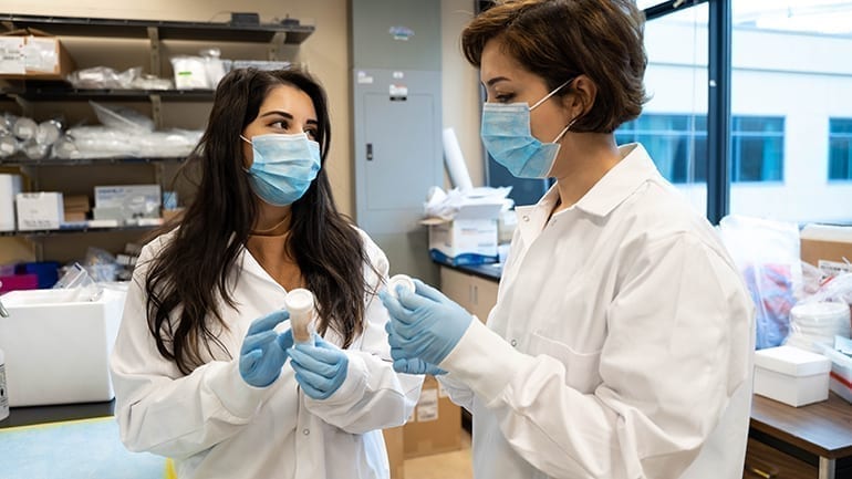Photo caption: UBCO researchers Negin Kazemian and her supervisor, Assistant Professor Sepideh Pakpour, are investigating the internal dynamics of fecal matter donors and recipients to determine the effectiveness of the therapy.