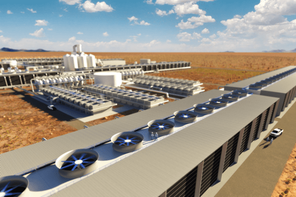 Rendering showing ‘first look’ of what will be the world’s largest DAC plant. Courtesy of Carbon Engineering.