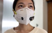 Diagnosing COVID-19 using a face mask with a wearable biosensor