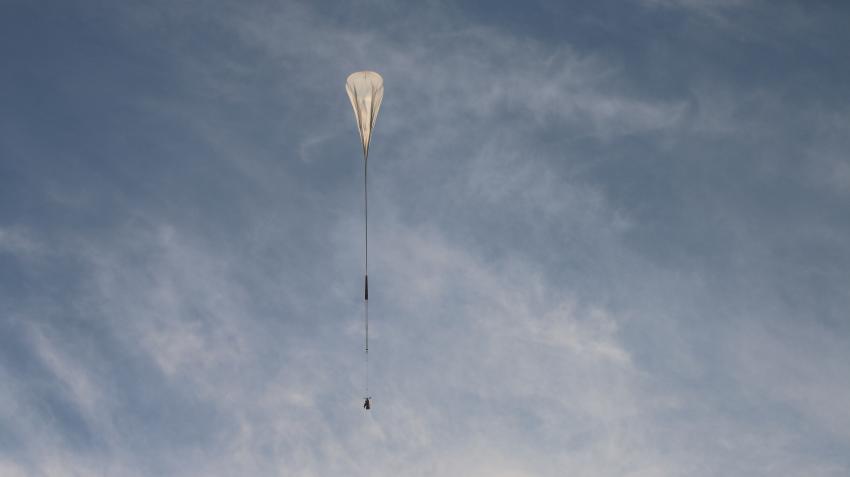 The SuperBIT balloon in flight, above NASA’s Columbia Scientific Balloon Facility, Texas, in June 2016.
Credit
Richard Massey / Durham University