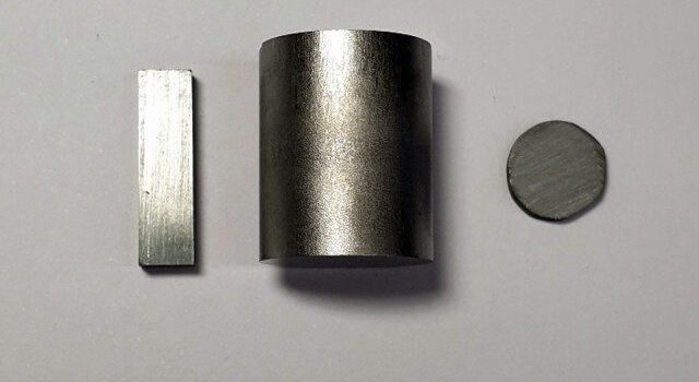 Purified tin selenide shown in pellet form. The material has extraordinarily high thermoelectric performance. Image: Northwestern University