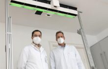 Room divider based on UV-C light invisibly inactivates SARS-CoV-2 aerosols