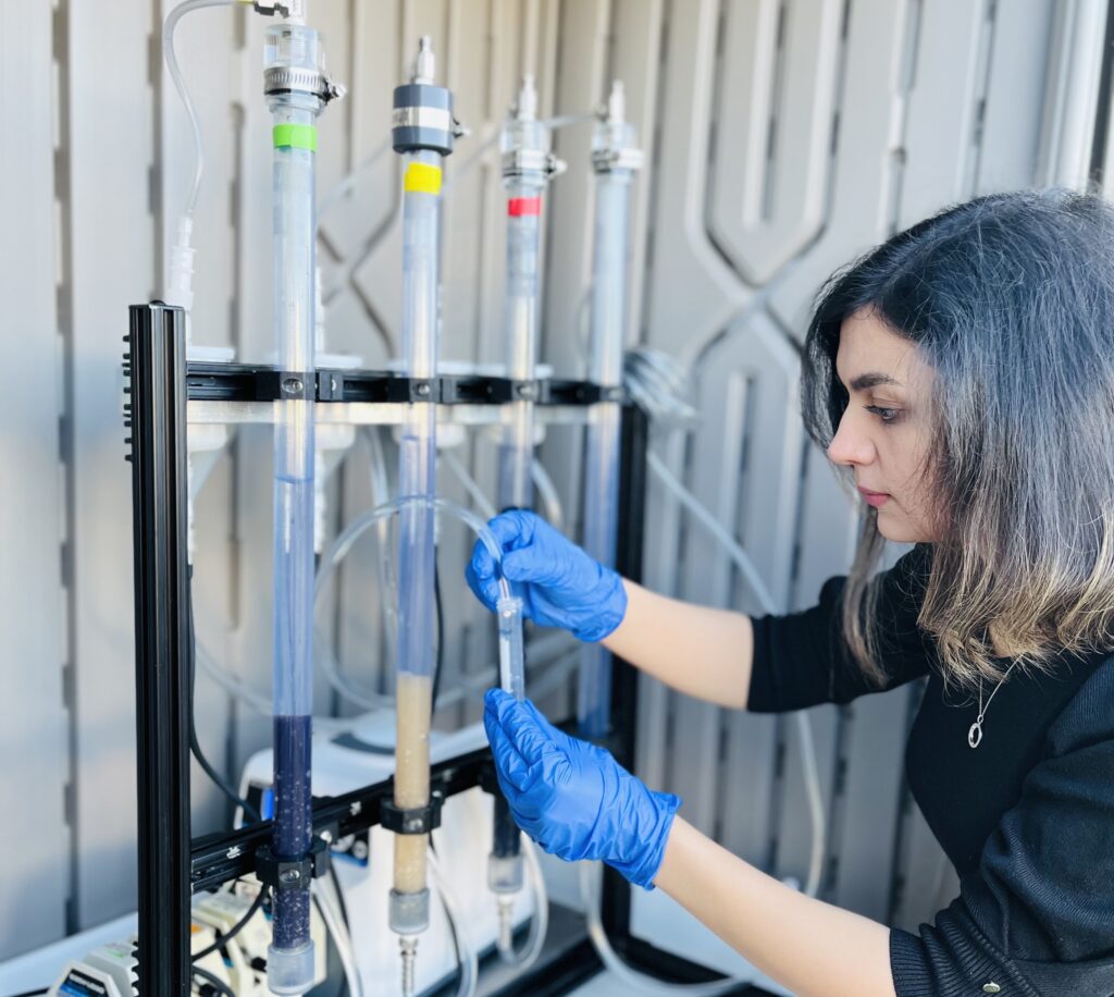 UBC researchers devised a unique adsorbing material that is capable of capturing all the PFAS present in the water supply. Photo credit: Mohseni lab