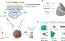 A self-charging salt water battery for tumor treatment